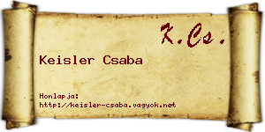 Keisler Csaba névjegykártya